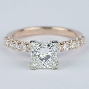 2 Carat Princess Cut Moissanite Engagement Ring